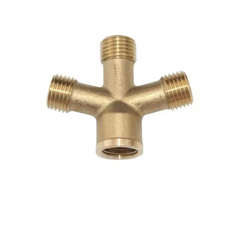 China Manufacture Four Way Copper Connector Pipe Fittings Brass Plumbing Fittings
