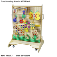 Jouets éducatifs sensoriels portables en bois coloré pour la construction murale STEM, blocs de construction en plastique ABS pour l'intérieur, la maternelle, la maison, l'hôtel