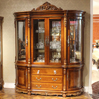 Buffet de sol classique chinois en bois, meuble de salon haut décoratif avec vitrine, servant de meuble à vin de luxe pour salle à manger