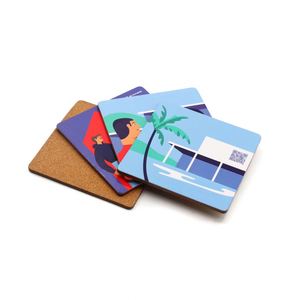 Sous-verres personnalisés de luxe en MDF imprimé, motif Mandala, grand format - Product Image 4
