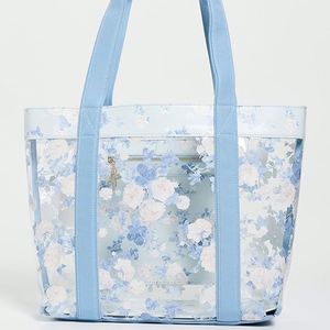 Bolsos Tote Grandes y Duraderos de PVC Impermeable, Bordado Floral Personalizado, Cierre Magnético, Bolsos Transparentes para Mujer, Otoño, Primavera, Viajes - Product Image 1