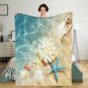 Marine Life Flannel Blanket <b>Throw</b> Blanket Nap Blanket Breathable Skin Friendly <b>for</b> Bed Sofa <b>Couch</b> Custom Print Bulk Wholesale - Product Image 1