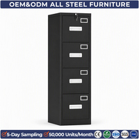 Armoire de classement métallique à 4 tiroirs grande capacité, armoire de rangement verticale en acier sécurisée pour dossiers A4, lettres et documents juridiques, idéale pour le bureau