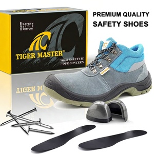 Scarpe Antinfortunistiche Tiger Master per Uomo, Economiche, con Punta in Acciaio Antiurto, Antiperforazione, in Pelle Scamosciata Blu, Antiscivolo, Resistenti all'Olio, Suola in PU - Product Image 3
