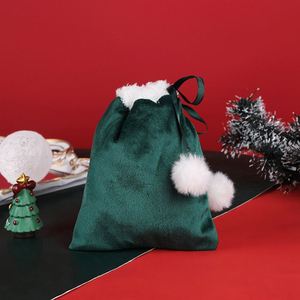 Pochette de Noël en velours en gros, sac d'emballage cadeau en feutre avec poignée longue, pour bijoux et bonbons, idéal pour la veille de Noël - Product Image 4