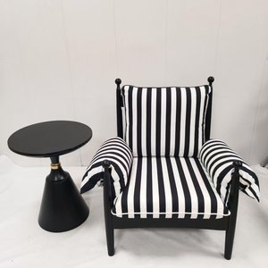 Silla Vintage Francesa, Sofá Individual Retro, Tela Roja, Respaldo de Madera Maciza, Estilo Casual, Muebles para el Hogar de Mediados de Siglo, Diseño para Balcón - Product Image 5