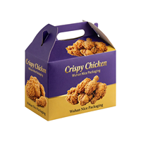 Boîte d'emballage personnalisée pour poulet frit rôti à emporter, pour fast-food, popcorn, ailes, nuggets, avec logo personnalisé