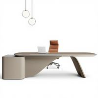 Bureau de direction moderne et luxueux, modulaire et convertible, avec plateau en marbre, pour usage domestique ou professionnel