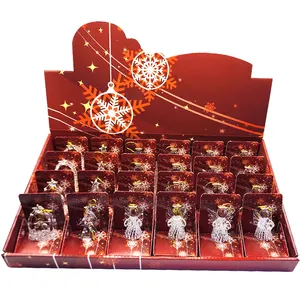 Venta caliente decoraciones de Navidad Ángel de cristal árbol de Navidad caja de exhibición traje de alta calidad decoraciones de Navidad transparente