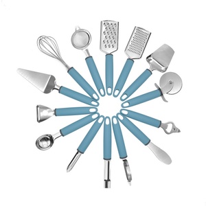 Ensemble d'ustensiles de cuisine en acier inoxydable 14 pièces, fouet, roulette à pizza, accessoires de cuisine - Product Image 3