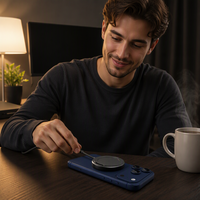 Chargeur sans fil magnétique ultra-fin 25W tendance 2026 avec support pliable, charge rapide, couleur personnalisable, directement de l'usine