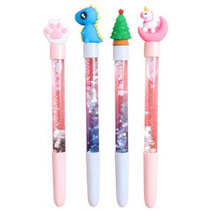 Kawaii Floating Glitter Quicksand Gel <b>Pen</b> With 3D Unicorn <b>Magic</b> Star Topper, Cute Cartoon Retractable Signature <b>Pen</b> - Product Image 1