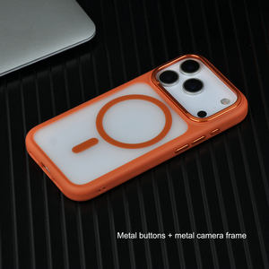 Coque de téléphone portable magnétique anti-chute de qualité haut de gamme pour iPhone 17/17 Air/17 Pro/17 Pro Max cadre de caméra en métal Logo personnalisé - Product Image 4