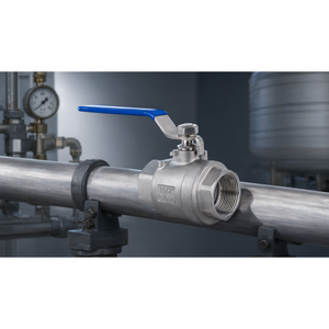 Vanne à bille en acier inoxydable SS304 1/2 pouce à filetage femelle, 2 pièces, pour eau et gaz industriels - Product Image 3
