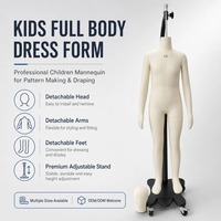 Mannequin de couture unisexe pour enfants, taille personnalisée, avec ventre souple et tête amovible, pour la conception de vêtements (à suspendre ou à poser)