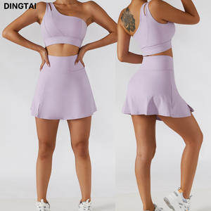 المرأة الرياضية التنس تجريب اليوغا قمم مريحة بيكلبول ارتداء التدريب قطعتين الغولف التنورات مجموعات - Product Image 3