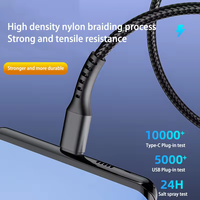 Mindpure 1m PD 20W 9V 3A 5Gbps Type C Câble de données en nylon pour téléphones mobiles et imprimantes Câble de chargeur USB C à charge rapide