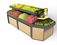 Fabriek Directe Verkoop Hout En Ijzer Fruit & Groente Display Plank Staan Fruitrek