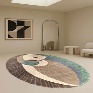 Luxury Modern <b>Abstract</b> Oval Shape wool <b>Rug</b> Irregular Shape Hand Tufted Designer Area Carpet For Living Room Bedroom Decor Home - Product Image 5