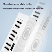 TERENCE TS-02 61-Key Portable Digital Keyboard Piano Rechargeable Semi-Weighted Key Lightweight Electric Instrument for Church
