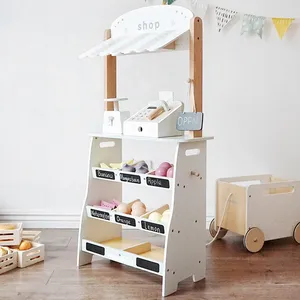 Ensemble de magasins haut de gamme, jouets pour enfants, jeu de simulation, courses en bois, collection