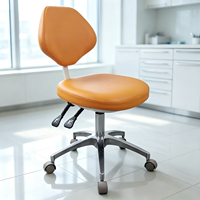 Tabouret de médecin en cuir microfibre anti-éclatement avec vérin à gaz réglable et mousse haute résilience pour cabinet dentaire et spa