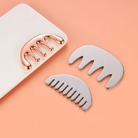 Peigne sans fil mini en acier inoxydable, masseur Gua Sha, planche de raclage des méridiens, produit de massage pour le cuir chevelu, le corps, le visage, le cou, le dos et les sacs