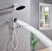 Ensemble de douche encastré en laiton avec douchette pluie et jet, cartouche céramique, mitigeur de douche encastré moderne pour salle de bain, blanc intégré