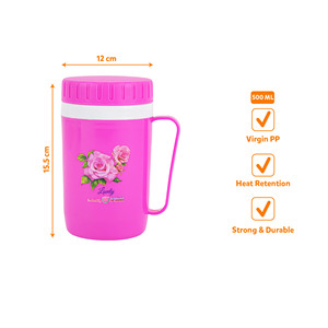 Carafe à fruits avec poignée, en PP de qualité alimentaire, compatible lave-vaisselle, isolation thermique pour thé, eau infusée, jus, lait, boissons froides - Product Image 2