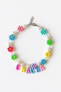 प्यारा बिल्ली और कुत्ता उपहार व्यक्तिगत समायोज्य वसंत पुष्प पिल्ला फूल के बीडेड कुत्ते कॉलर कस्टम नाम पालतू हार - Product Image 3