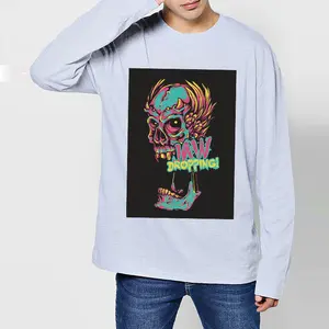Original Personalized Customized Swag Vintage Unisex Plain 100% Cotton Polyester Long Sleeve Anime T-Shirt For Men