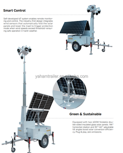 Năng lượng mặt trời 1200 Wát di động giám sát tháp ánh sáng Camera không dây giám sát & thời gian thực hệ thống cảnh báo - Product Image 4