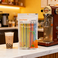 Pailles colorées jetables pailles en plastique épaissi de qualité alimentaire de haute qualité pour les boissons au lait thé café