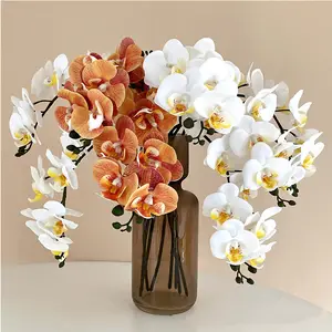Искусственный стебель цветов орхидеи, искусственная Орхидея Фаленопсис для украшения кухни, цветочные композиции для вечеринок, Центральные элементы
