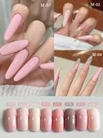 XEIJAYI – Lot de 8 vernis à ongles gel roses en flacon, série rose, norme UE, sans HEMA, sans TPO, vente en gros, OEM, ODM