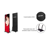 Écran d'affichage numérique LED vertical d'intérieur 640x1920mm, imperméable, mural vidéo LED mobile P2.5, affichage LED sur pied