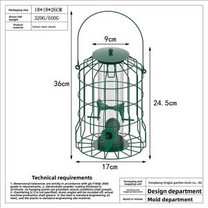 Metal & PC anti-eekhoorn hangende buitenvogelvoeder met cilindrisch ontwerp voor kolibries - Product Image 3