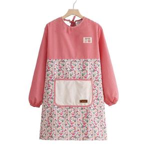Delantal de algodón de manga larga con bolsillo floral para cocina, uso diario para mujeres - Product Image 5
