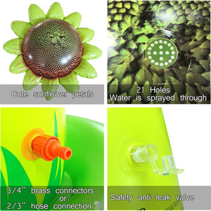 Inflatable Water Spray Sunflower Toy 120cm PVC Outdoor Summer Play For Kids - Product Image 2