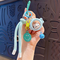 Porte-clés figurine chat poisson de dessin animé mignon, pendentif pour sac de couple, breloque pour clé de voiture, petit cadeau créatif pour cadeau de fête, vente en gros