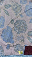 139gsm De Luxe Métallique Polyester Fil Teint Satin Brocart Jacquard Tissu pour Vêtements Floral Embelli Brocart Tissu