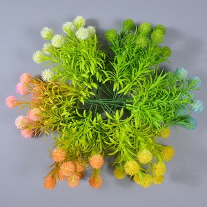 Flores artificiales verde Real Touch diente de león plantas indio multicapa Thorn Ball Faux Blossom Flower Bouquet Home Deco - Product Image 6