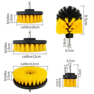 Ensemble de cinq brosses de nettoyage électriques jaunes de haute qualité <span class=keywords><strong>pour</strong></span> perceuses électriques Brosses de <span class=keywords><strong>polissage</strong></span> électriques - Product Image 6
