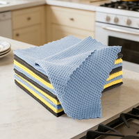 Serviette de lavage de voiture en microfibre à bords coupés motif ananas, douce et absorbante, design gaufré carré, serviette de nettoyage de voiture en microfibre nid d'abeille