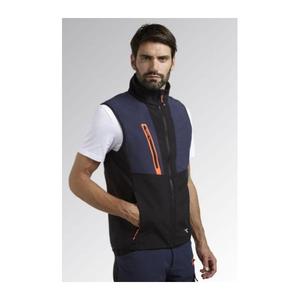 DIADORA UTILITY - 702.180066-C4725/3XL Chaleco ergonómico Softshell y nylon de Doble Material Denim negro/azul CHAQUETAS DE TRABAJO - Product Image 2