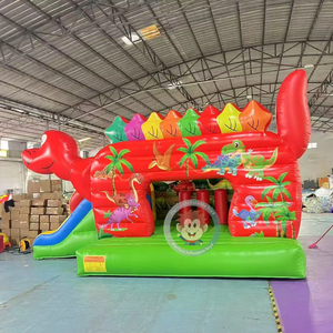 Château gonflable commercial pour enfants avec toboggan, thème <span class=keywords><strong>dragon</strong></span> de dessin animé, pour le jeu et le saut - Product Image 1