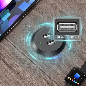 Prise de courant encastrée USB pour bureau, chargeur USB pour canapé, multiprise de bureau intégrée, prise USB de table pour mobilier domestique - Product Image 3