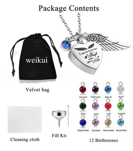 Cuore cremazione memoriale ceneri urna Birthstone collana <span class=keywords><strong>gioielli</strong></span> ricordo ciondolo medaglione-ero <span class=keywords><strong>il</strong></span> suo angelo ora lei è mia - Product Image 5