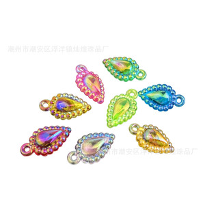 Colgante acrílico iridiscente en forma de lágrima de 12 mm, accesorios de joyería DIY para collares, pendientes y manualidades. - Product Image 3