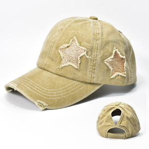 Gorra de Béisbol de 6 Paneles con Estilo Urbano Europeo Americano, Personalizada, para Mujer, Desgastada, con Protección Solar - Product Image 4